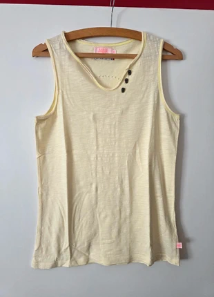 Debardeur jaune pale 100% coton têtes de morts boutons + dos trous | Le Temps des Cerises | T XL, marque: Le Temps des Cerises, état: Bon état, taille: XL / 42 / 14, 17,00 €, 18,55 € Protection acheteurs incluse