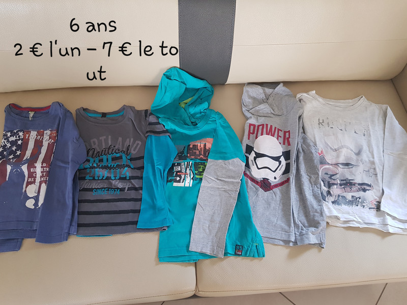 A vendre tee shirt Gar on Taille 6 ans Vinted