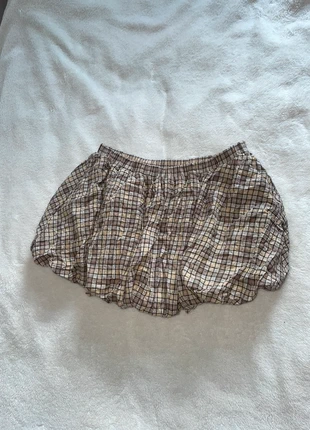 Stradivarius Cream & Brown Plaid Bubble Skirt, brand: Stradivarius, condition: New with tags, size: XL / 42 / 14, €7.00, €8.05 includes Buyer Protection