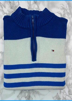 Sweat/Pull 1/4 Zip, Halfzip Tommy Hilfiger Bleu/Blanc/ Col camionneur / Logo brodé / Taille L Homme, marca: Tommy Hilfiger, estado: Muy bueno, tamaño: L, 40,00 €, 42,70 € Protección al comprador incluida