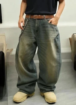 Jean baggy vintage 90s délavé oversize homme streetwear, merk: y2k, staat: Heel goed, maat: M, € 45,00, € 47,95 inclusief Kopersbescherming