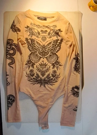 Fake tattoo mesh body, merk: Bershka, staat: Nieuw zonder prijskaartje, maat: XS / 34 / 6, € 4,50, € 5,43 inclusief Kopersbescherming