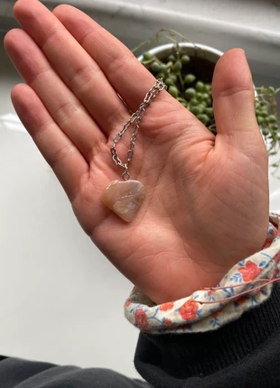 Edelstein Kette Herz Rosenquarz rose quartz quarzo rosa, marke: Sonstiges, zustand: Sehr gut, 6,00 €, 7,00 € inklusive Vinted-Käuferschutz