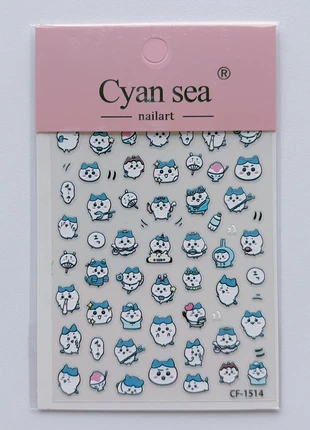 Chiikawa Hachiware Cyan Nail Art Sticker, brand: chiikawa, condition: Very good, size: One size, £4.50, £5.16 includes Buyer Protection Pro