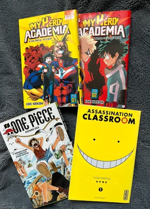 Tome 1 : One Piece, Assassination Classroom, My Hero Academia + Tome 2 : My Hero Academia, état: Bon état, 6,00 €, 7,00 € Protection acheteurs incluse