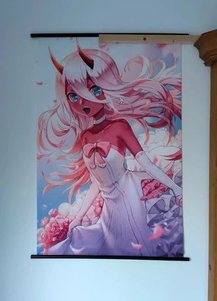 Poster toile Zero Two enfant – Darling in the FranXX (59x88,5 cm) + cadre PVC, condition: Very good, €25.00, €26.95 includes Buyer Protection