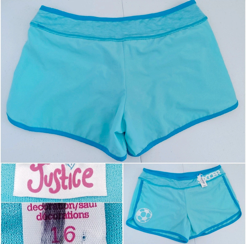 Justice woven soccer shorts size 16 (NWTS) 2