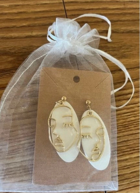 White clay earrings 2