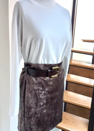 Jupe texturée marron créatrice Patouf T.M 38/40, marque: patouf, état: Neuf sans étiquette, taille: M / 38 / 10, 19,00 €, 20,65 € Protection acheteurs incluse