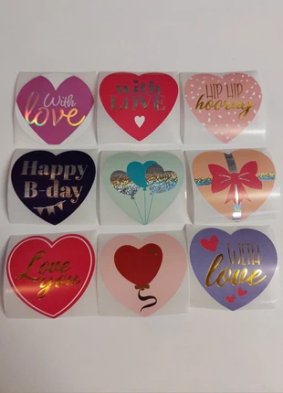 Leuke hartjes sluitstickers, staat: Heel goed, € 1,00, € 1,75 inclusief Kopersbescherming