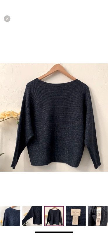 Chico’s Shine Detail Demi Pullover Sweater Size 1 Medium 4