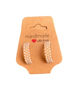 Idea Regalo 🎁 orecchini mezzo cerchio dorato con perline., état: Neuf avec étiquette, 3,00 €, 3,85 € Protection acheteurs incluse
