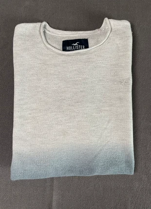 T shirt Hollister dégradé blanc bleu noir logo brodé, marke: Hollister, zustand: Sehr gut, größe: S, 9,72 €, 10,91 € inklusive Vinted-Käuferschutz