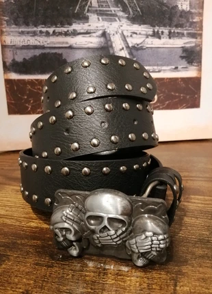 Trendy black faux leather /rivet punk style belt, condition: New without tags, size: Adjustable, £8.50, £9.63 includes Buyer Protection Pro