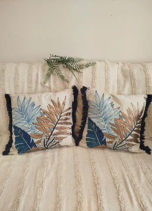 2 housses de coussin 40x40cm, marca: coton interieur, estado: Muito bom, €4.00, €4.90 inclui Proteção do Comprador