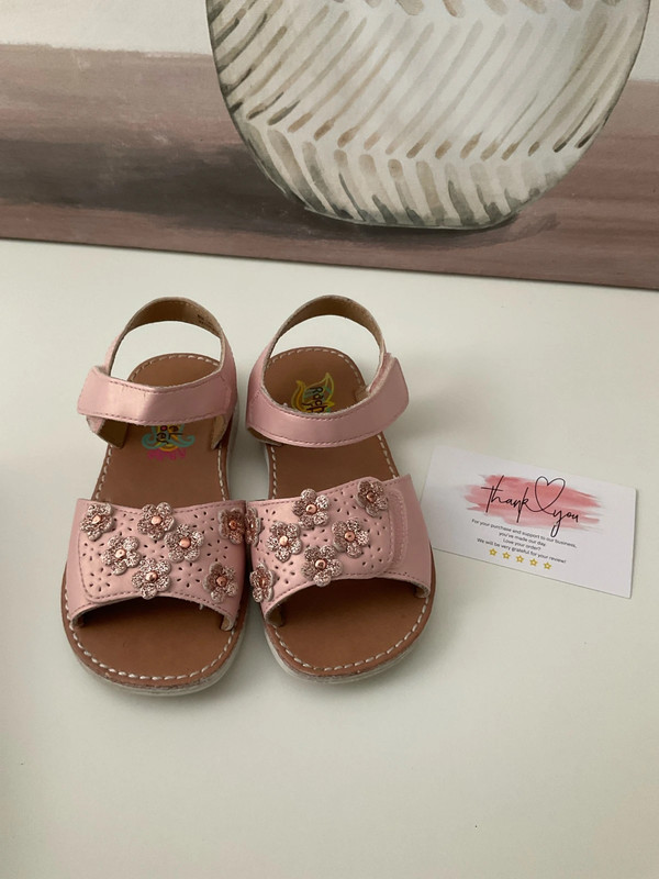 Rachel Shoes Rose Gold flowers sandals 1