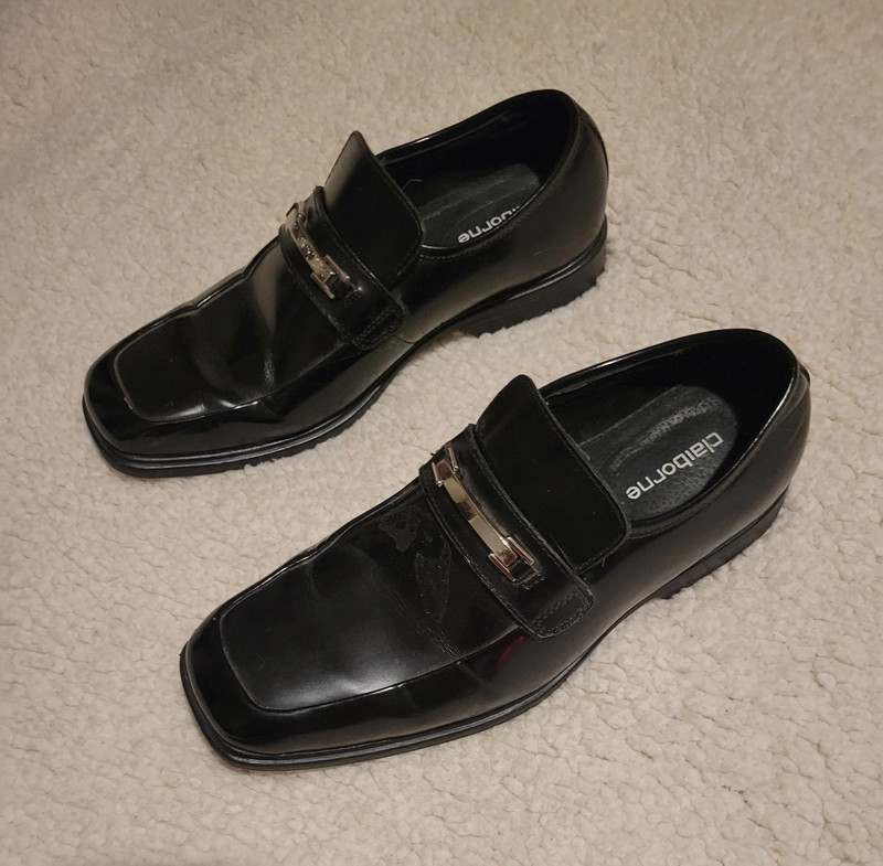Mens Claiborne Leather Dress Shoes Black Size 8.5 Vinted
