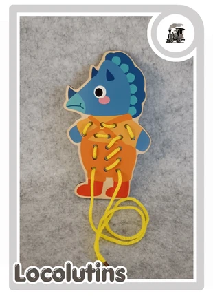 🚂 Planche de laçage dinosaure bois, staat: Heel goed, maat: Universeel, € 3,90, € 4,80 inclusief Kopersbescherming Pro