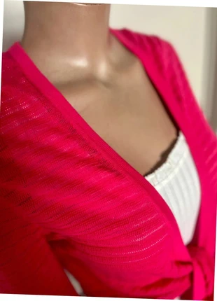 G008 - neuf gilet cardigan cache coeur maille fine lignée rose fermeture noeud taille L, marca: Esprit, estado: Muy bueno, tamaño: L / 40 / 12, 10,00 €, 11,20 € Protección al comprador incluida