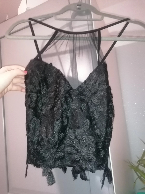 River Island lacey thong in black