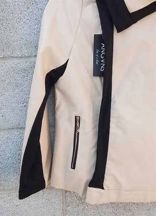 Angvns Womens Vegan Leather Jacket M In Camel Tan Black Zip Pockets Flaw Vinted