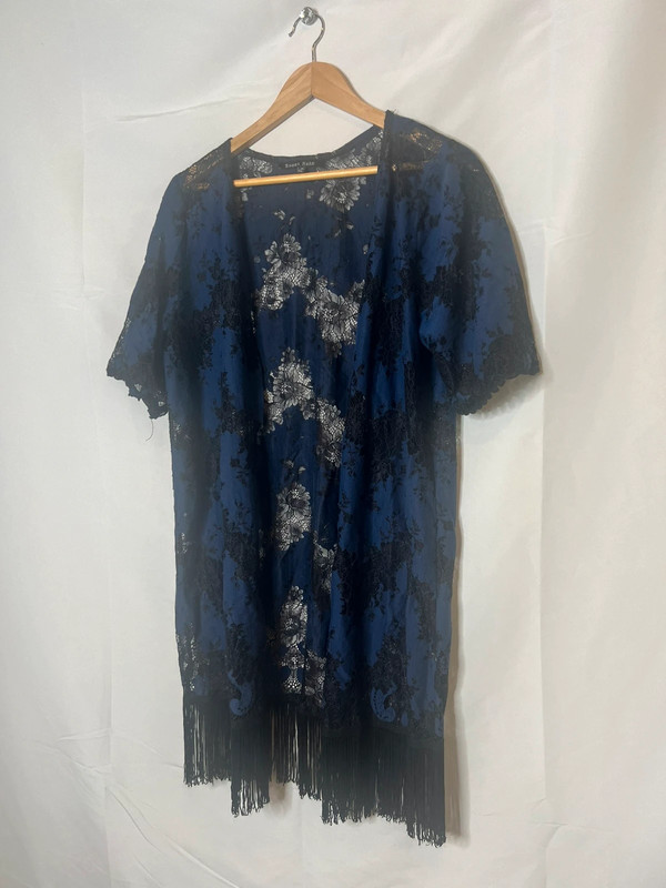 Sweet Rain Navy blue Fringe Lace Kimono |50%off•bundles 2