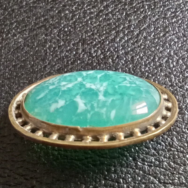 Jolie broche ancienne XIXème cabochon verre 2