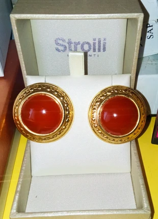 🔥 Orecchini Vintage tondi corallo rosso, marque: Vintage Chic, état: Très bon état, 11,00 €, 12,25 € Protection acheteurs incluse