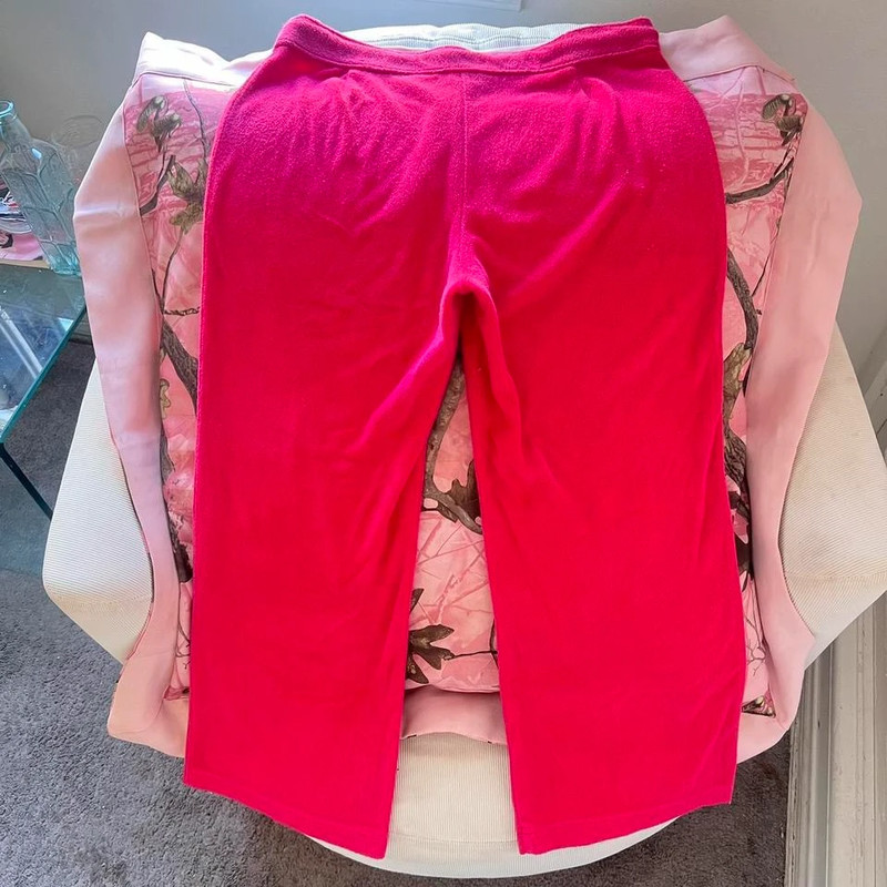 y2k hot pink velour track pants 3