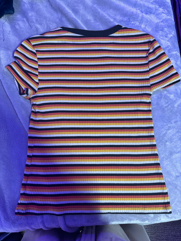 Orange, Yellow, and Black Striped Shirt 2