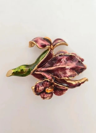 Broche dorée florale émaillée des années 50/70, brand: Vintage, condition: Very good, €25.00, €26.95 includes Buyer Protection Pro