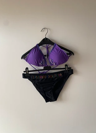Maillot de bain violet noir, état: Neuf sans étiquette, taille: M / 38 / 10, 6,00 €, 7,00 € Protection acheteurs incluse