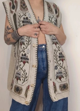 Cardigan sans manches à motifs 70s 80s taille 46, brand: Vintage, condition: Very good, size: XXXL / 46 / 18, €20.00, €21.70 includes Buyer Protection Pro