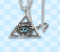 All seeing eye evil eye triangle pendent 2