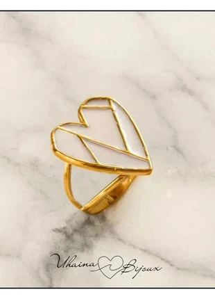 Bague coeur en mosaique nacrée en acier inoxydable - Uhaina Bijoux, marke: Uhaina Bijoux, zustand: Neu, mit Etikett, größe: Größenverstellbar, 8,00 €, 9,10 € beinhaltet Vinted-Käuferschutz Pro