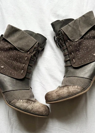 Mustang brown real leather and suede mid calf high ankle boots, brand: Mustang, condition: Very good, size: 7, £45.00, £47.95 includes Buyer Protection