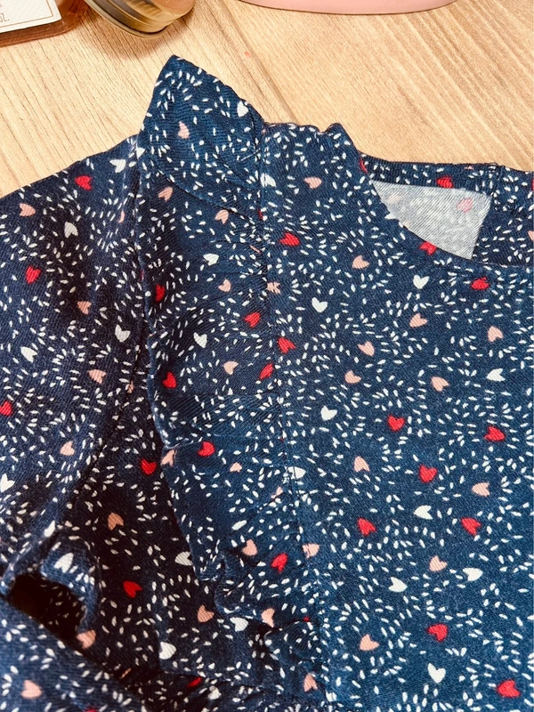 Taille 3 ans tenue 3 pièces fille Gemo Tex bleu marine et rose pâle * coeurs * 🩷 - photo numéro 4