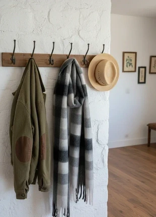 Bufanda/echarpe de cuadros gris, blanca y negra | Extra larga 200 x 40 cm, marca: Local, estado: Nuevo con etiquetas, 10,00 €, 11,20 € Protección al comprador incluida