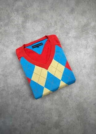 Pull col V Tommy Hilfiger rouge logo brodé - taille L, brand: Tommy Hilfiger, condizioni: Ottime, taglia: L, €19.90, €21.60 include la Protezione acquisti Pro