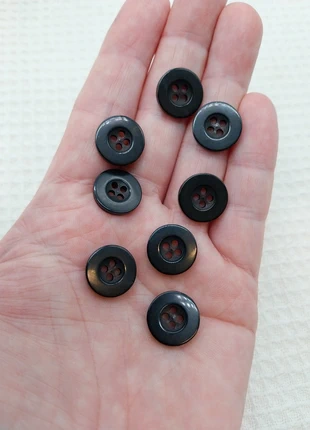 Boutons de couture noir rond 15mm - 8pcs A0899, marca: Mercerie Syllikan, estado: Muy bueno, 2,00 €, 2,80 € Protección al comprador Pro incluida