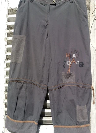 👖 Pantacourt neuf mais lavé, gris brodé marron , taille 46 , merk: Mia soana, staat: Nieuw zonder prijskaartje, maat: W36 | FR 46, € 16,90, € 18,45 inclusief Kopersbescherming