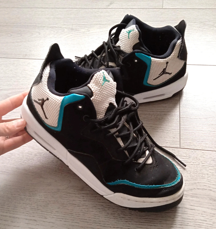 Chaussure basket femme fille gar on bleu turquoise noir blanc Jordan 38