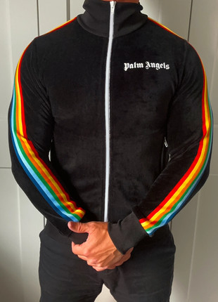 Palm angels rainbow track on sale jacket