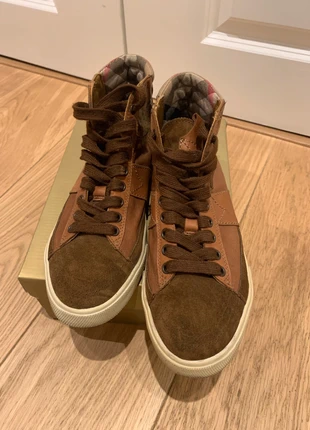 Burberry Brown Leather High Top Trainers 6 39 Sneakers Suede Check, brand: Burberry, condition: Good, size: 6, £70.00, £74.20 includes Buyer Protection