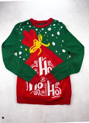 Pull de Noël Ho Ho Ho Unisexe T.S Rouge Vert Ugly Christmas Motif Sac Cadeaux, brand: Vintage Dressing, condizioni: Ottime, taglia: S, €19.90, €21.60 include la Protezione acquisti Pro