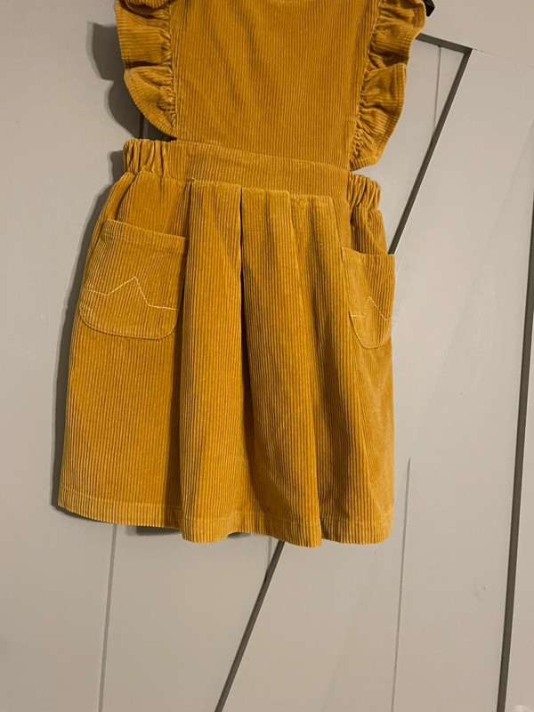 Boutique Size 3T Toddler Girls Mustard Yellow Sleeveless Corduroy Dress #N-5-36- 4