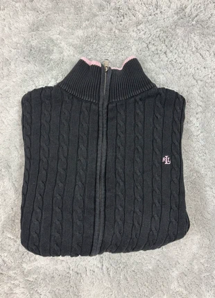 Veste gilet Ralph Lauren torsadé noir et rose pour femme taille XL logo brodé, brand: Lauren Ralph Lauren, condition: Very good, size: XL / 42 / 14, €32.50, €34.83 includes Buyer Protection