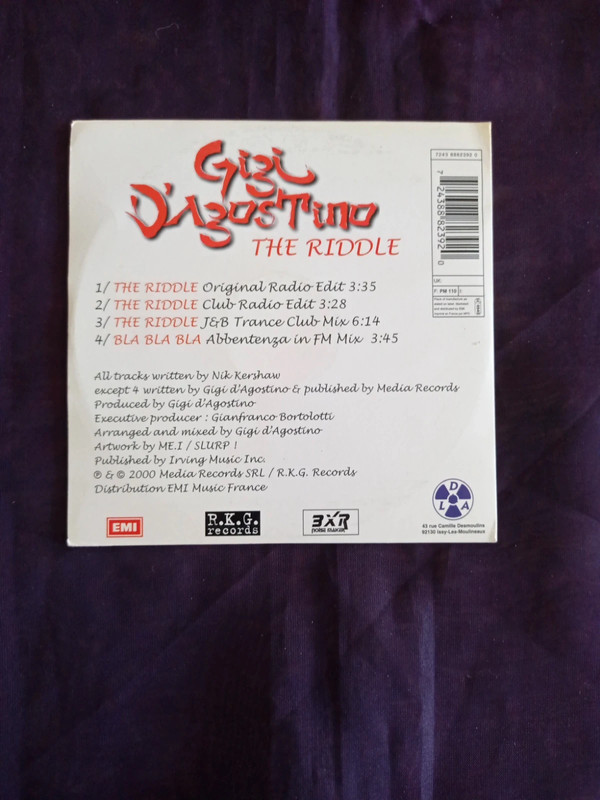 Gigi d'Agostino : The riddle - Cd single - #michaellefevre 3