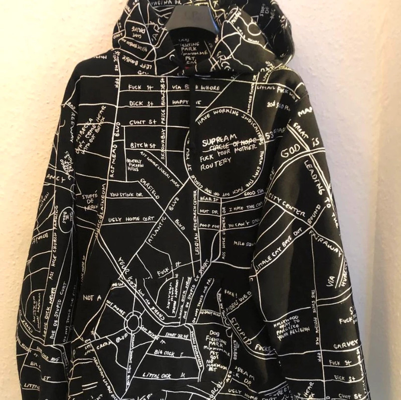 Supreme x Gonz black map hoodie