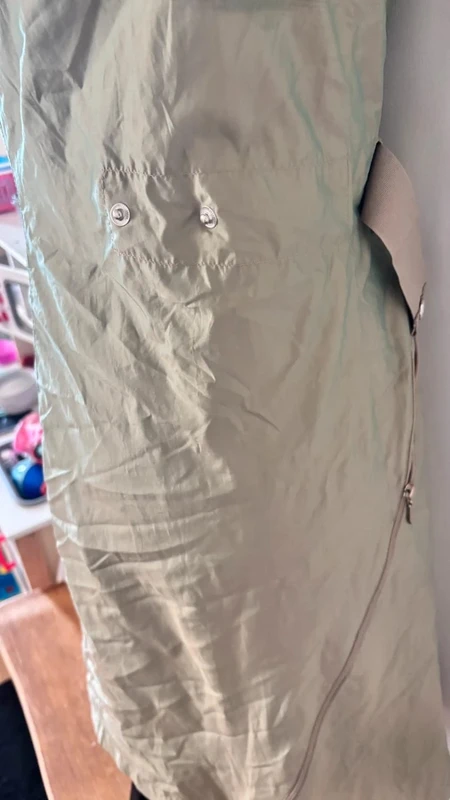 💕 parkas long imperméable cintré kaki taille 36 s - photo numéro 8